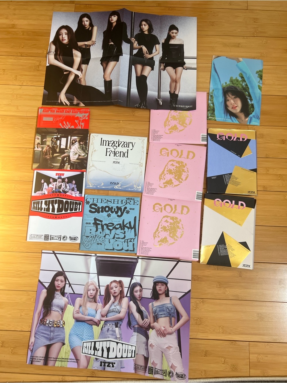 ITZY Album & Poster Collection Bundle - GOLD Special Ed, Kill My Doubt, Cheshire